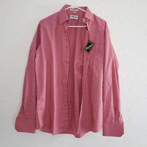 New Berlioni Italy Men's Size M 34/35 (15-15.5) Pink Button Down Dress Shirt